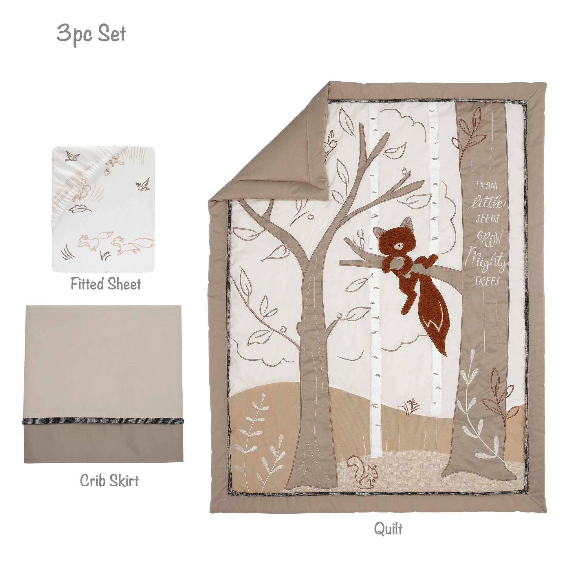 Treetop Fox 3-Piece Crib Bedding Set