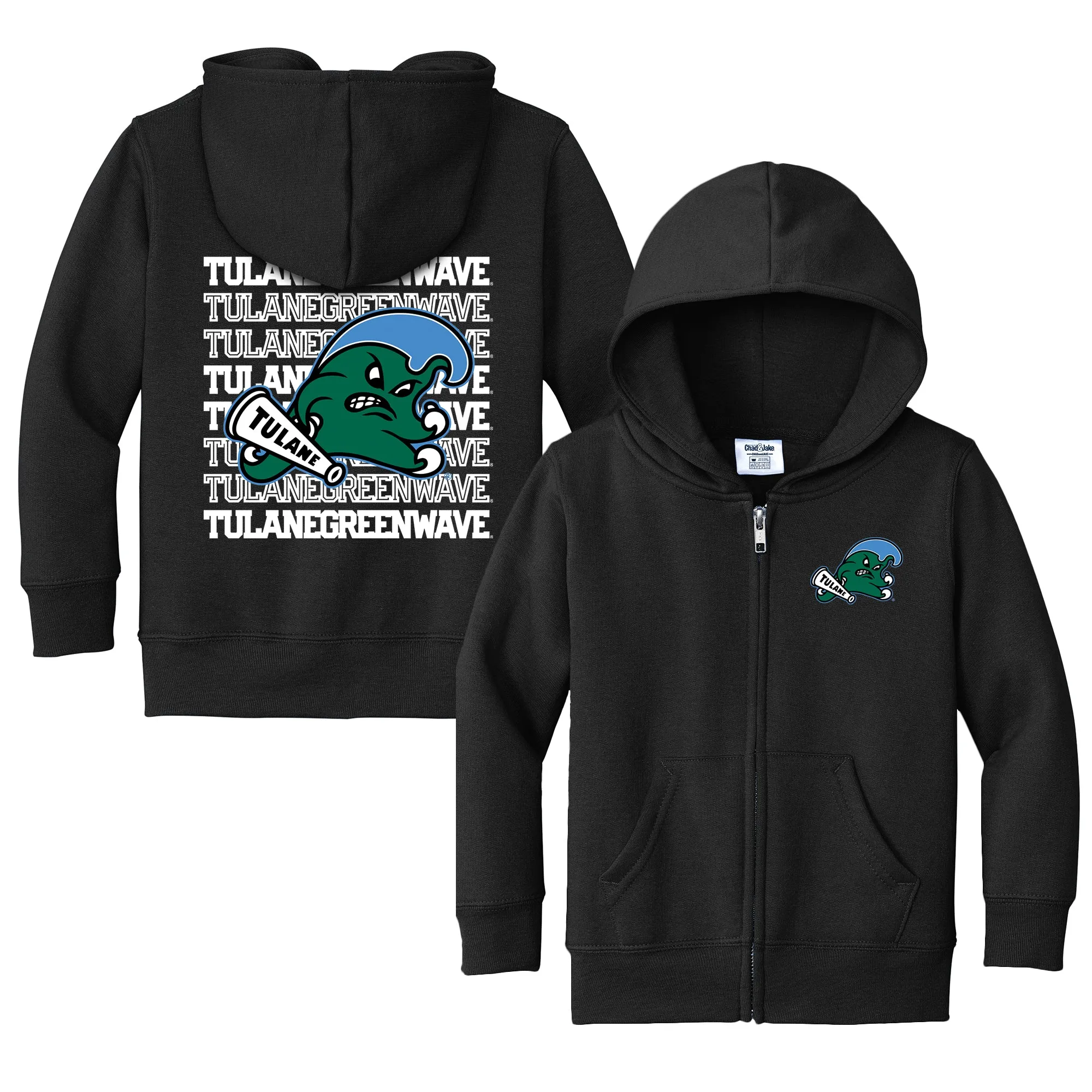 Tulane Green Wave Retro Toddler Full-Zip Sweatshirt