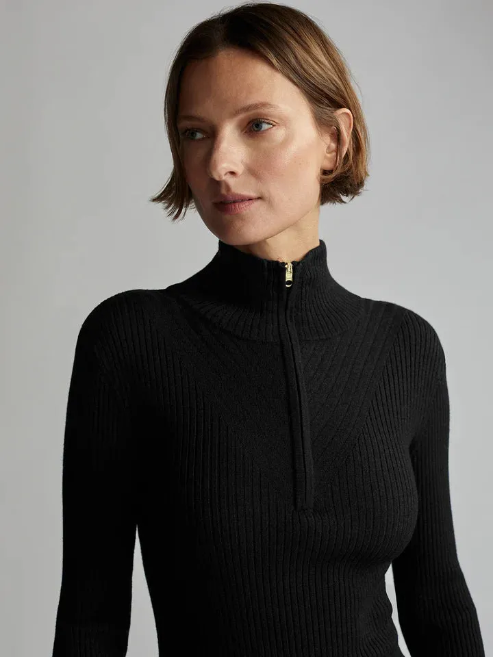 Varley Demi Half Zip Knit - Black