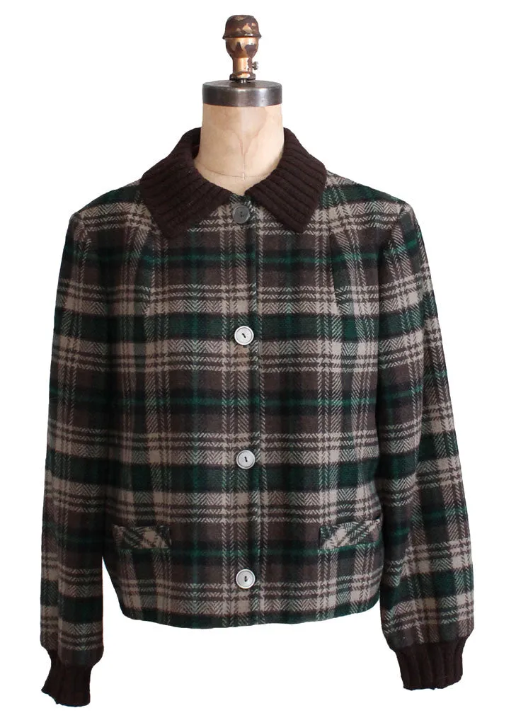 Vintage 1950s Pendleton Plaid Wool Hiking Jacket