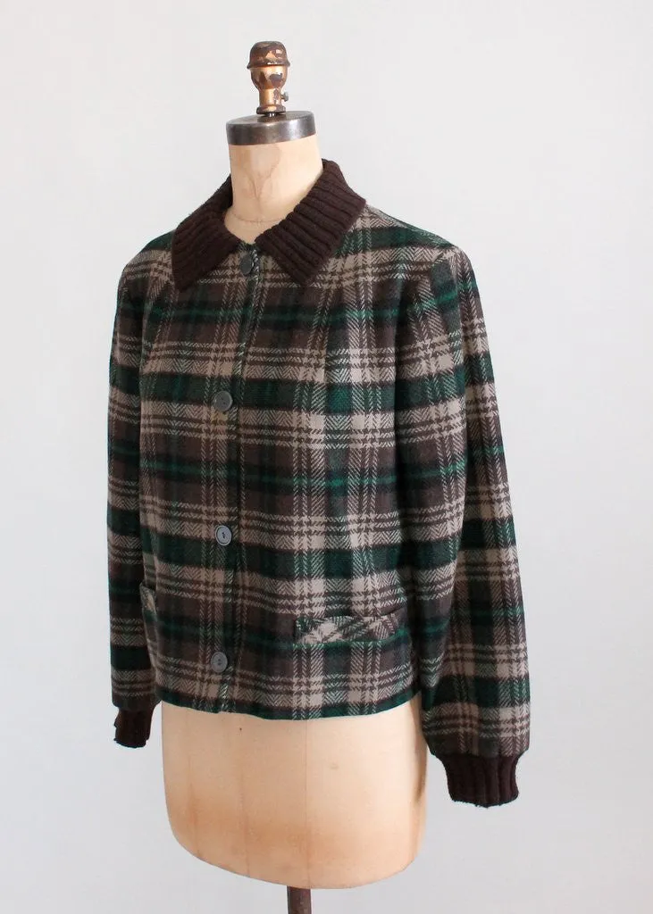 Vintage 1950s Pendleton Plaid Wool Hiking Jacket