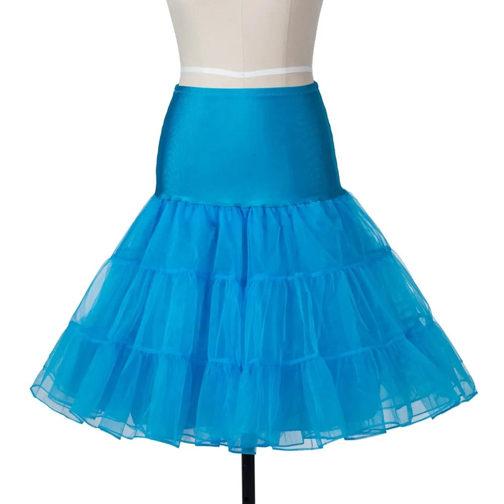 White Women Tulle Skirts Underskirt Rockabilly Dance Petticoat Black Crinoline Retro Vintage Tutu Skater Ball Gown