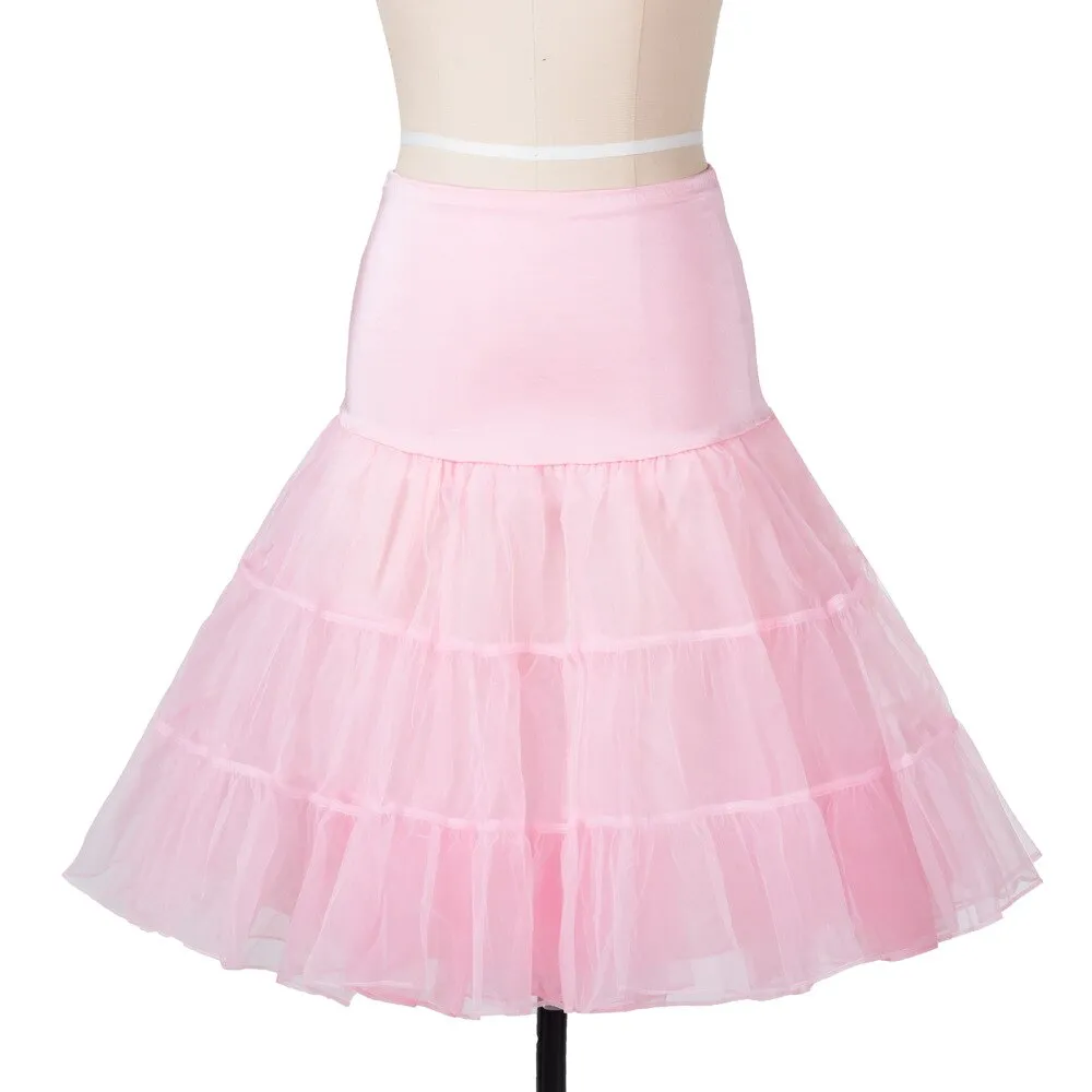 White Women Tulle Skirts Underskirt Rockabilly Dance Petticoat Black Crinoline Retro Vintage Tutu Skater Ball Gown