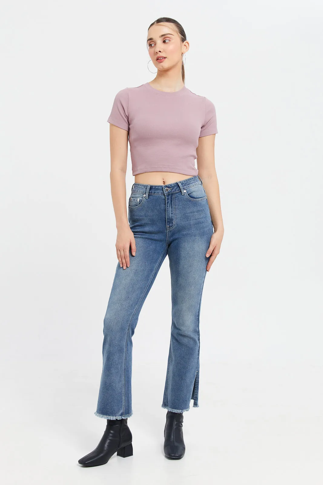 Woman Lilac Crop Top