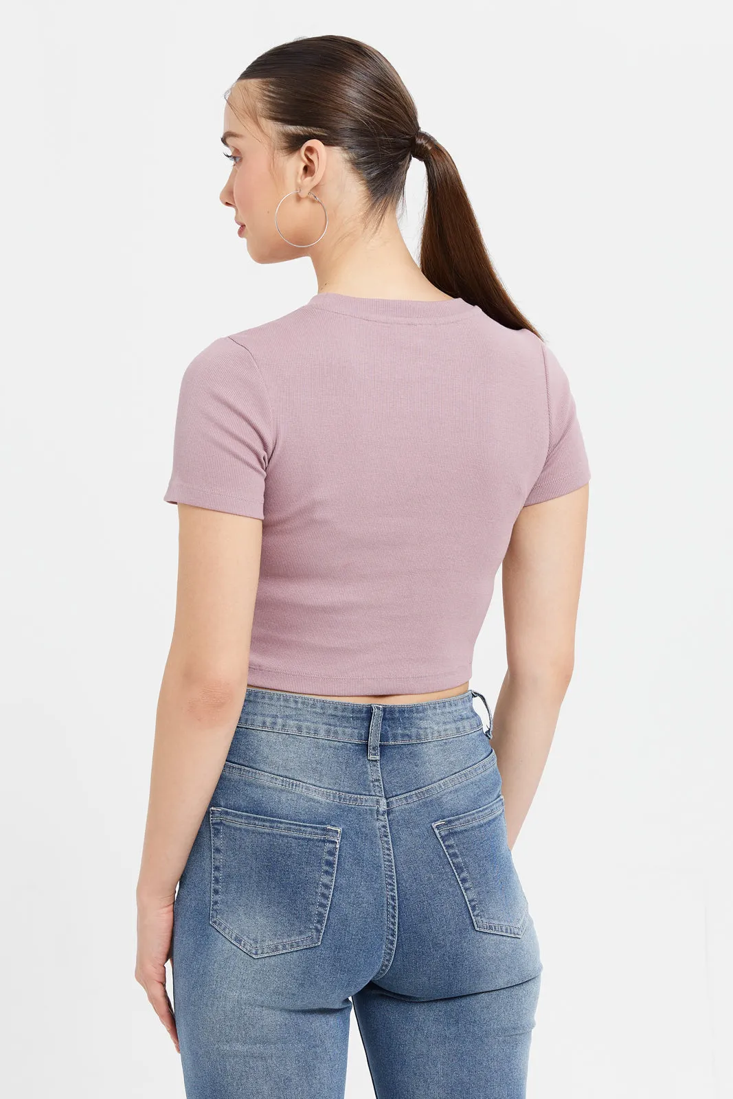 Woman Lilac Crop Top