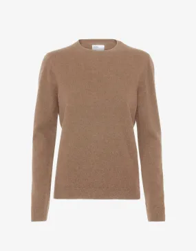 Women Light Merino Wool Crew - Sahara Camel