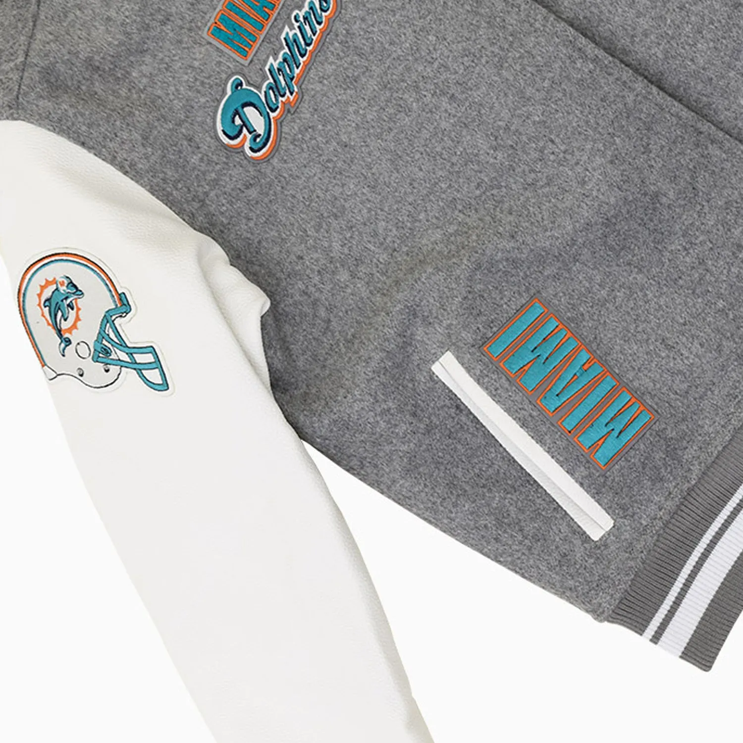 Women's Miami Dolphins NFL Rib Wool Varsity Jacket