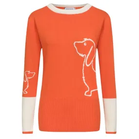 Women's orange vintage knit jumper