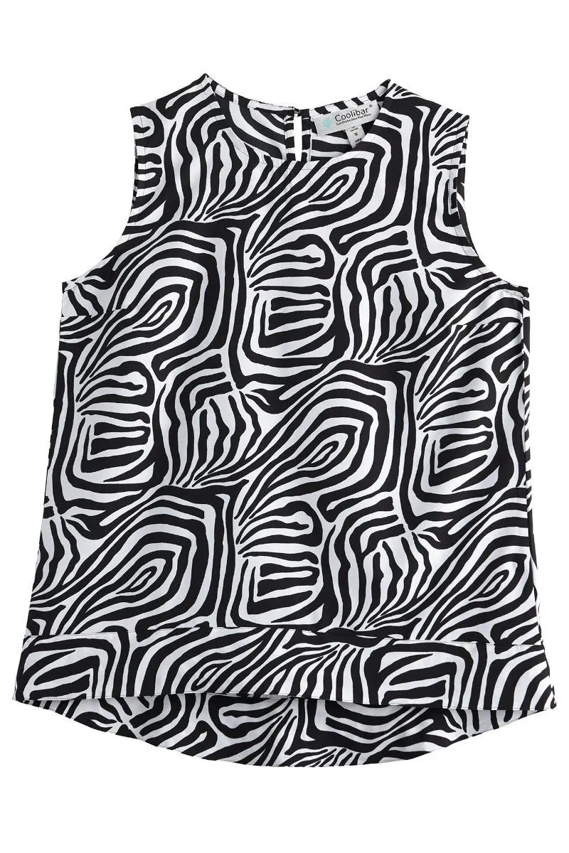 Women's St. Tropez Swing Tank Top  |  Black/White Mara Abstract Print