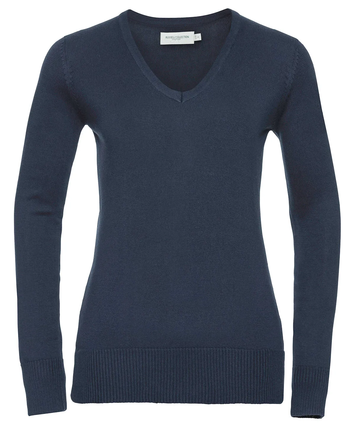 Womens v-neck knitted sweater | French Navy