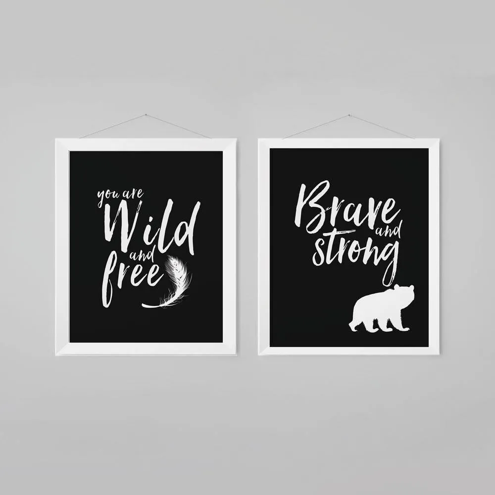 Woodlands Wild and Free Print - Nursery Decor