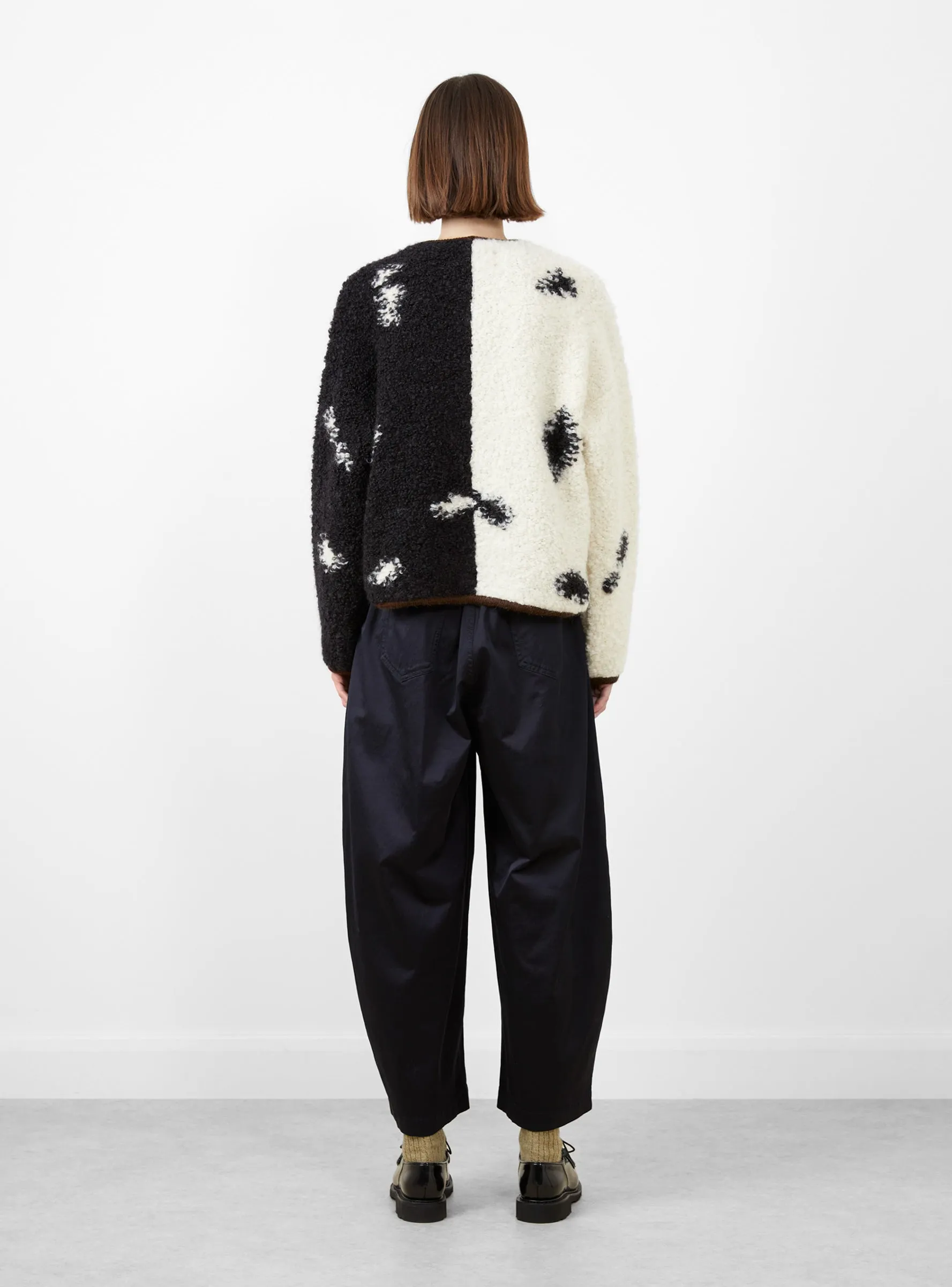 Wool & Mohair Blotch Cardigan Black & White