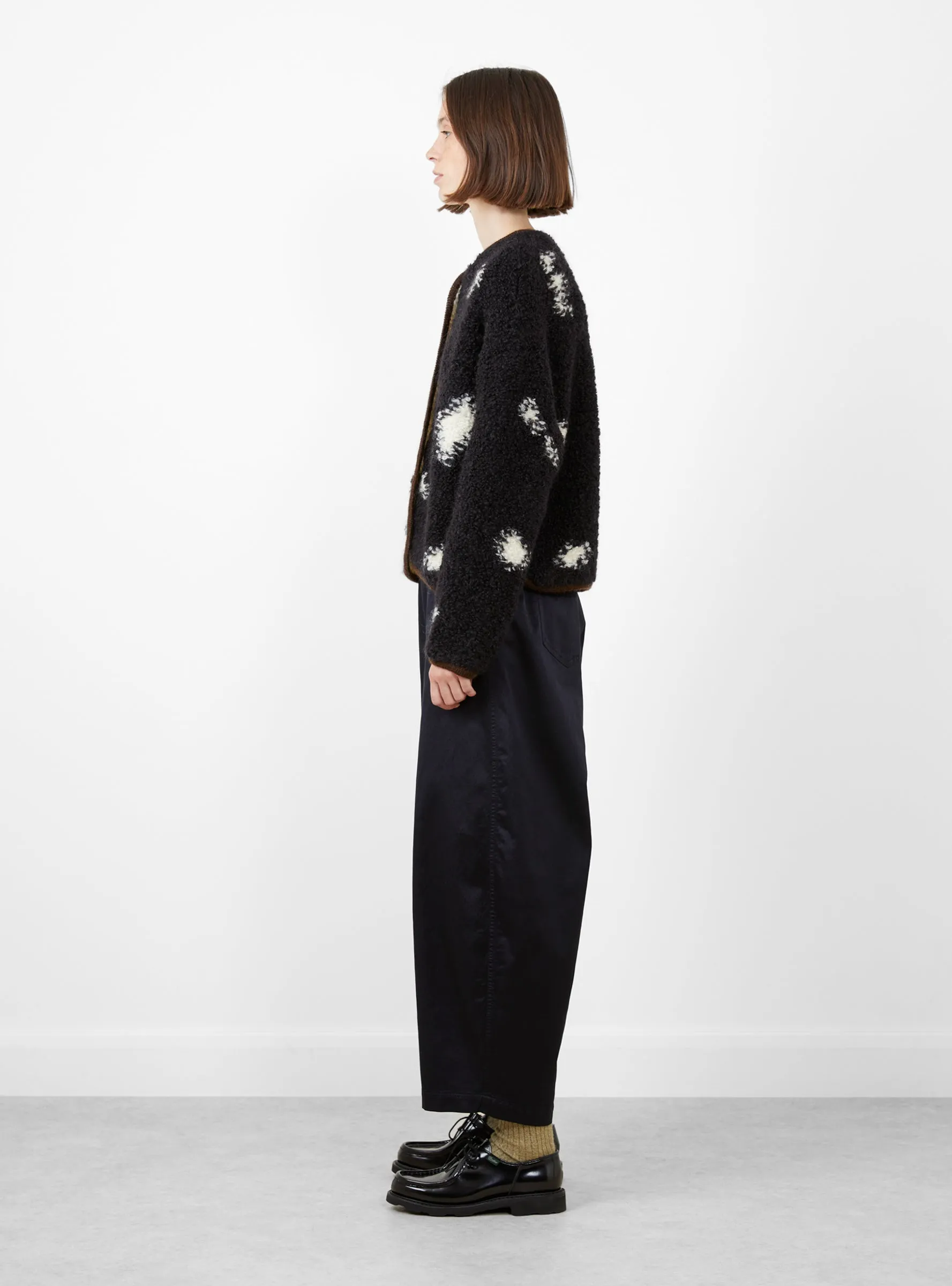 Wool & Mohair Blotch Cardigan Black & White