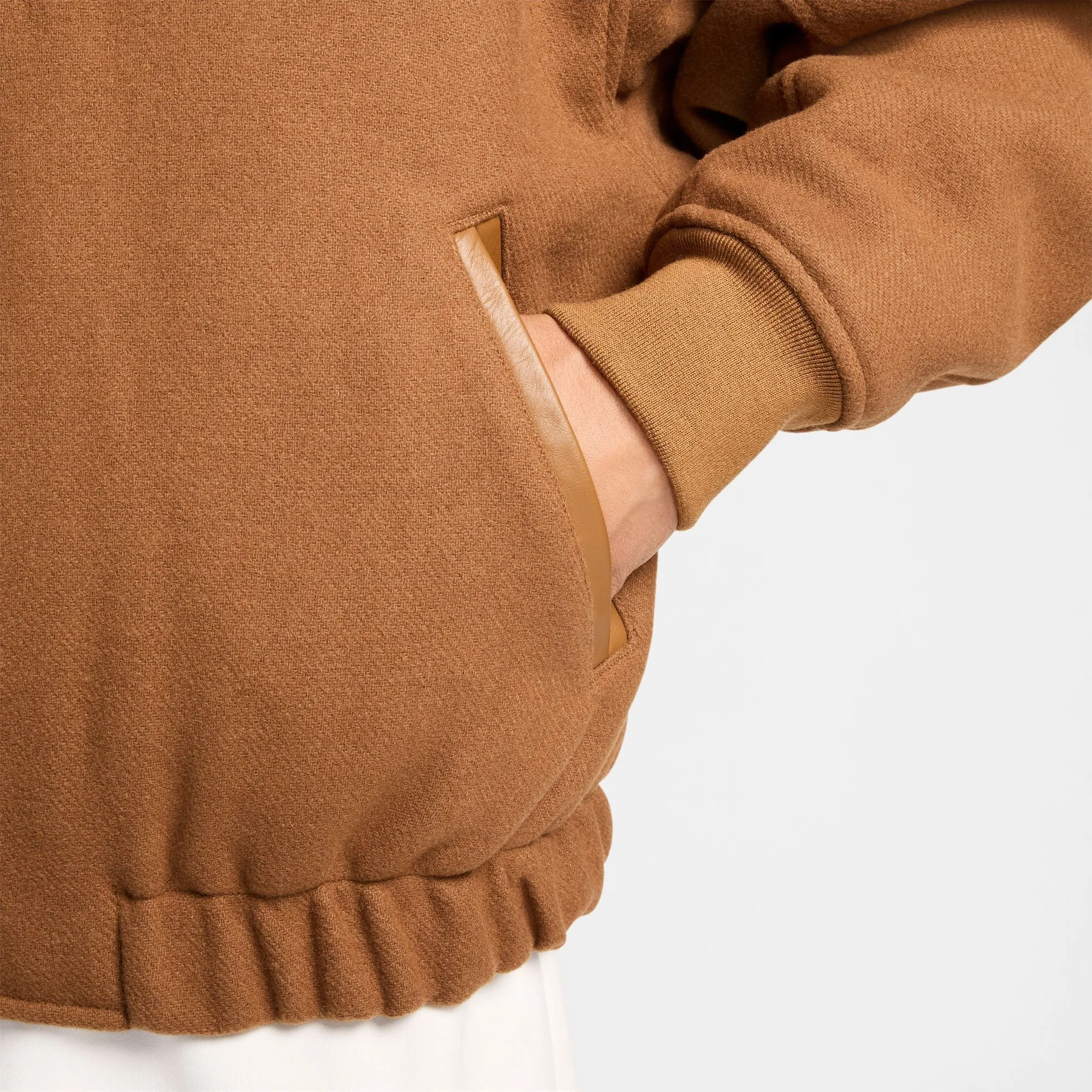 WOOL VARSITY JACKET "LT BRITISH TAN"