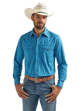 Wrangler Men's 20x Long Sleeve Western Snap Print Shirt