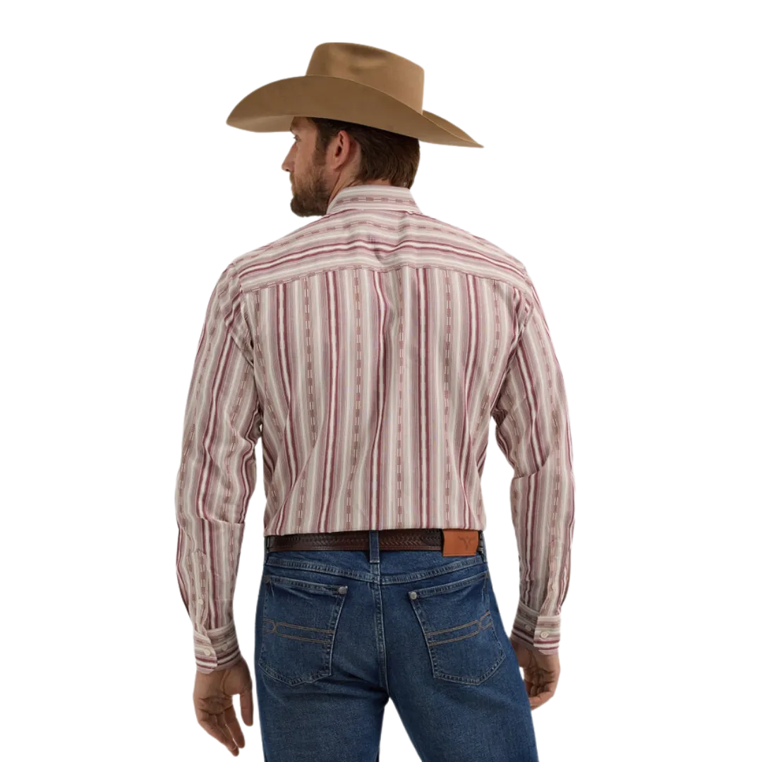 Wrangler Men's Cody Johnson Stripe Red Shirt