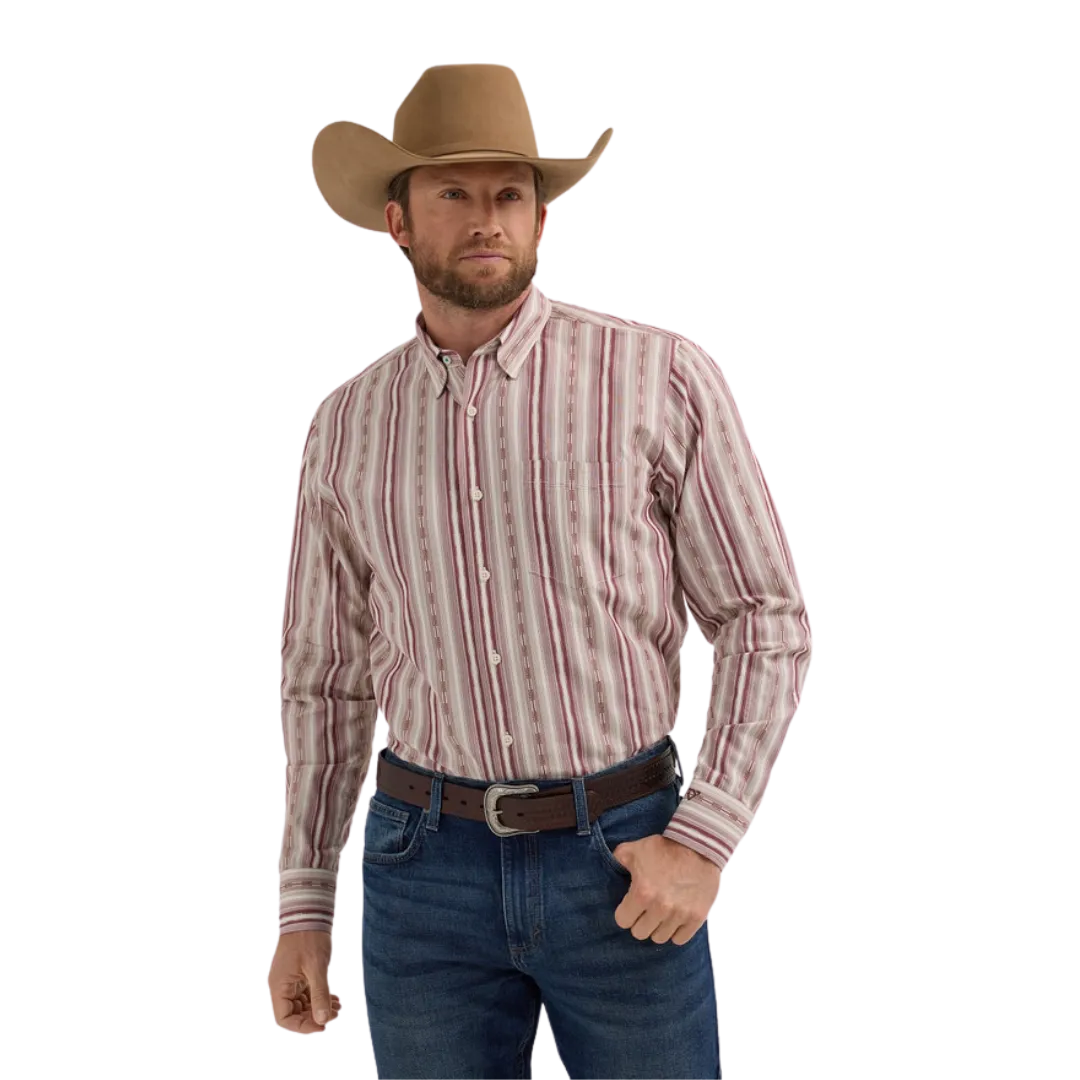 Wrangler Men's Cody Johnson Stripe Red Shirt