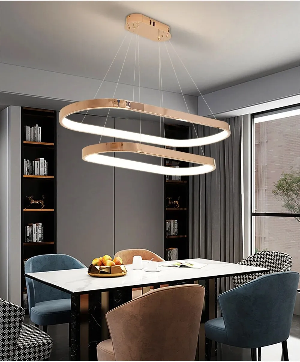 YLK Rose gold stainless steel hanging light fixture