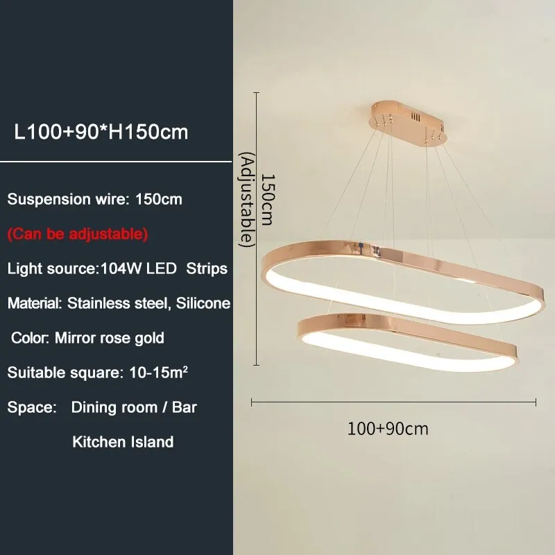 YLK Rose gold stainless steel hanging light fixture